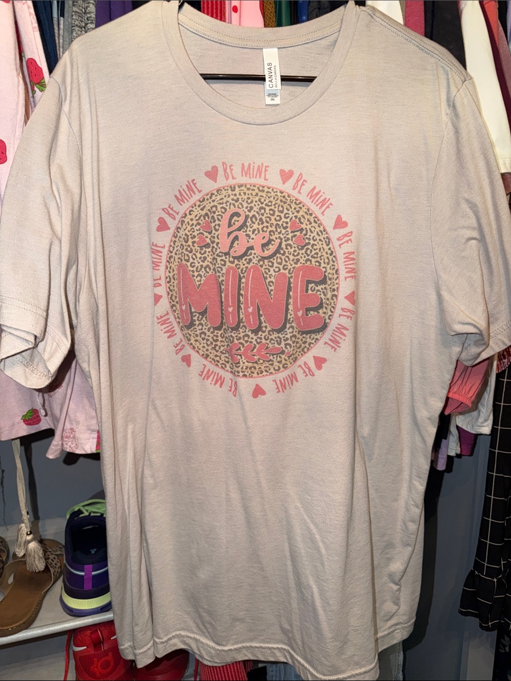 Be Mine Graphic Tee - Light Pink -